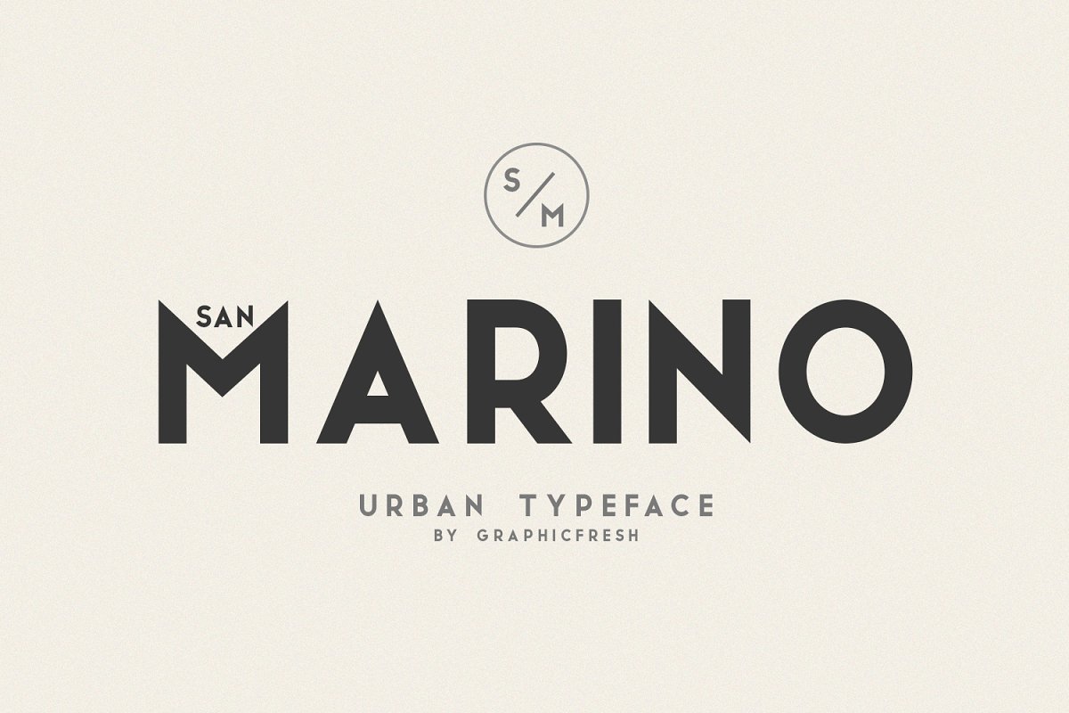 Beispiel einer San Marino Outline-Schriftart